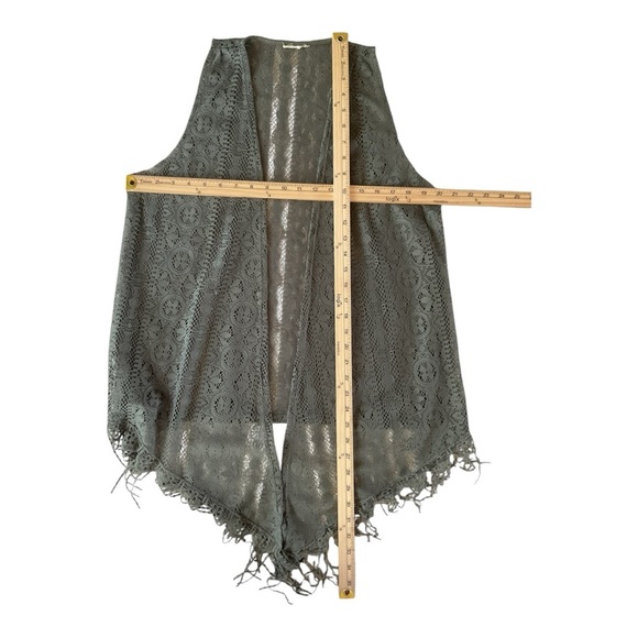 Boho Lace Fringe Vest Open Front Women’s One Size - Picture 4 of 4